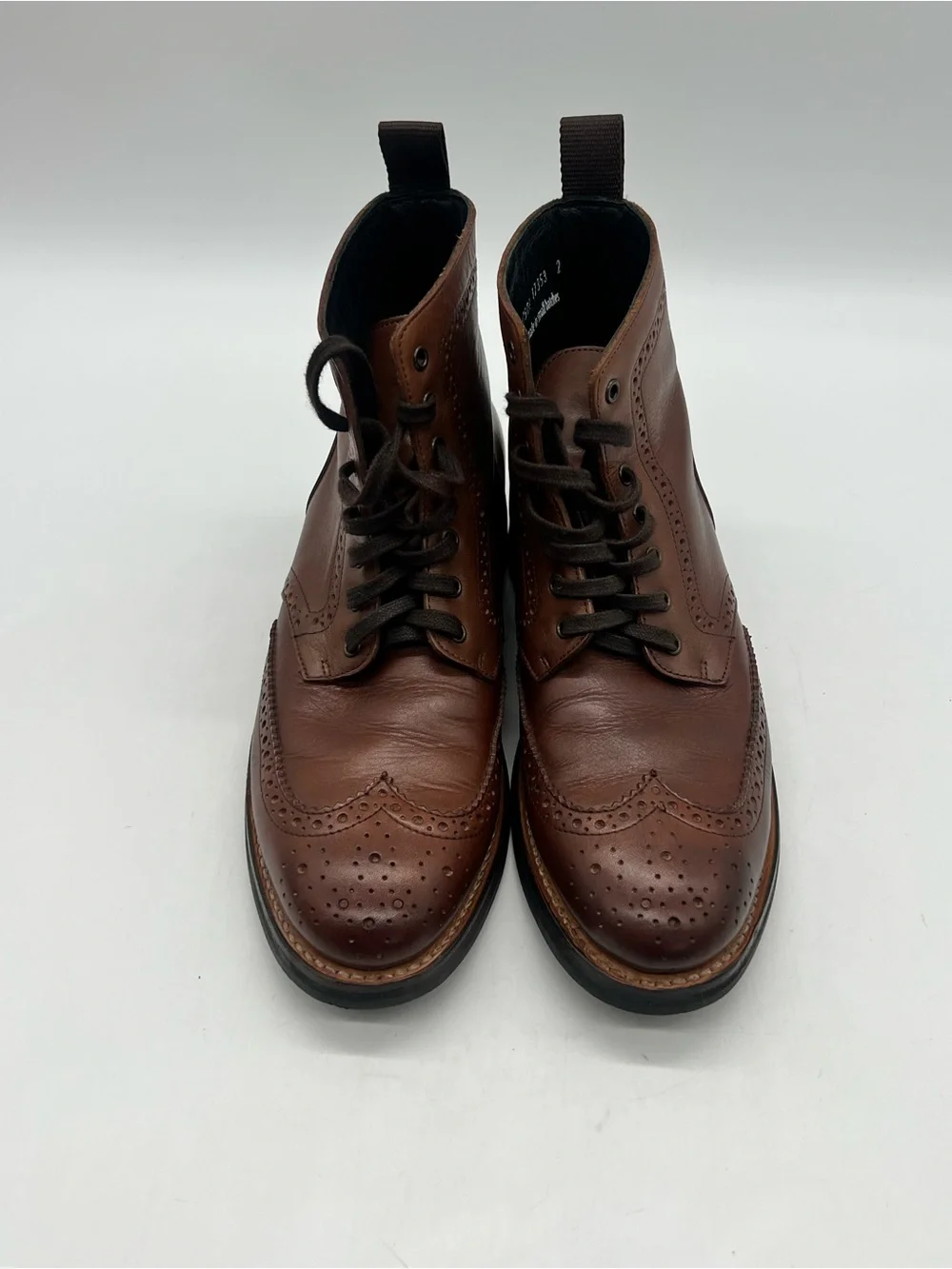 Thursday Boot Company Brown Leather Mens 9.5 Wingtip Lace Up Casual Formal Boots